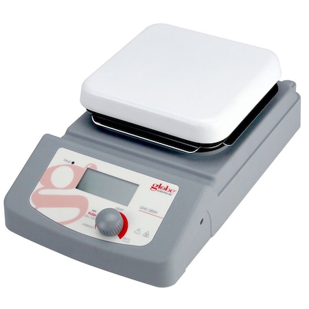 Globe Scientific Hotplate, Digital, 380C Maximum Temperature, 5.5x5.5 inch ceramic coated top plate, 100-120v, 50-60Hz GHS-380H